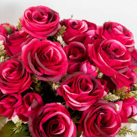 Bouquet De Novia Rosa Púrpura De Seda Artificial 30cm Flores Artificiales Peonía Para Decoración De Casamiento Interior Y Artesanía DIY - details 9