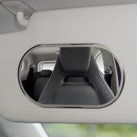 Espejo De Maquillaje Pequeño Para Coche En Acero Inoxidable Espejo De Visera Antichoque Ovalado 11x6.5cm Espejo Retrovisor Para Decoración Interior Del Coche - details 1