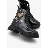 Botas Charol Corazón Negro - Conguitos - Botines militares para niñas - details 0