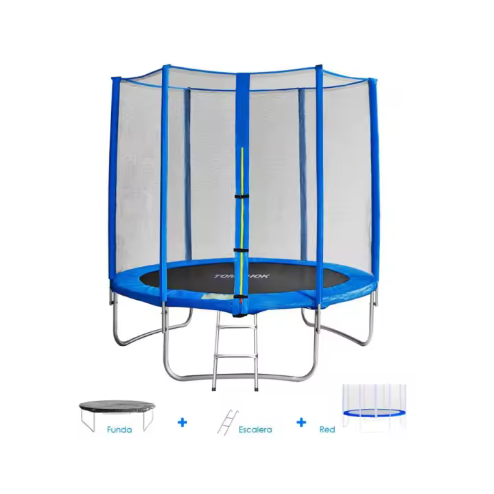 Tomahok Cama Elástica Infantil 1,85 m - Admite hasta 100 kg Cama Elástica Niños y Familia  Incluye Red, Escalera y Protectores de Borde - 1