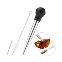 1Pc Herramienta De Barbacoa De Acero Inoxidable Con Pimienta De Aves De Azúcar Tubo De Succión De Aceite De Silicona Para Pato Asado - details 2