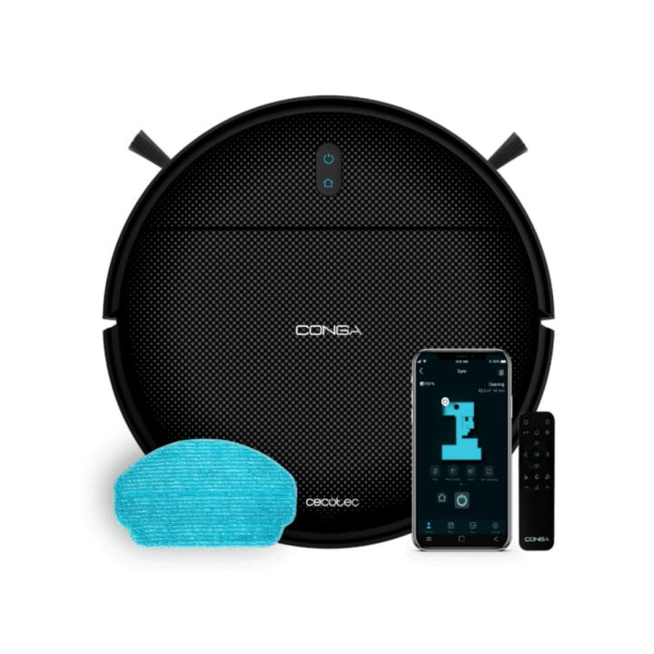 Robot aspirador Cecotec Conga Animal Pro 2000Pa 2 cepillos laterales WiFi Bluetooth negro