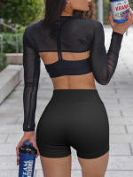 Shorts De Yoga Para Mujer Cintura Alta Levanta Glúteos Sin Costuras Fitness Ejercicio Correr Ciclismo Shorts De Gimnasio - details 10
