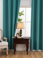 Cortinas Modernas De 100% Negro Con Encaje En La Cima, Material Suave Y Color Sólido Para Sala De Estar Y Dormitorio - details 3