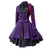 Vestido Lolita Vintage Medieval Negro Para Mujer Estilo Gótico Renacentista Con Volante Clásico Halloween Dulce Kawaii A-Line Talla Natural Vestidos De Poliéster Talla Regular Cuello Con Borla - details 11