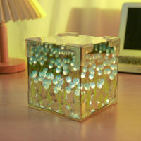 Lámpara De Mesa LED De Noche Con Diseño De Flor Y Nube 3D DIY Regalo Para Dormitorio Decoración De Mesa Con Espejo Incluida - details 2