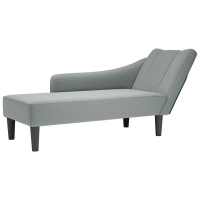 vidaXL Chaise longue con reposabrazos derecho tela color topo en color Taupé/Gris oscuro/Gris claro y más - details 2