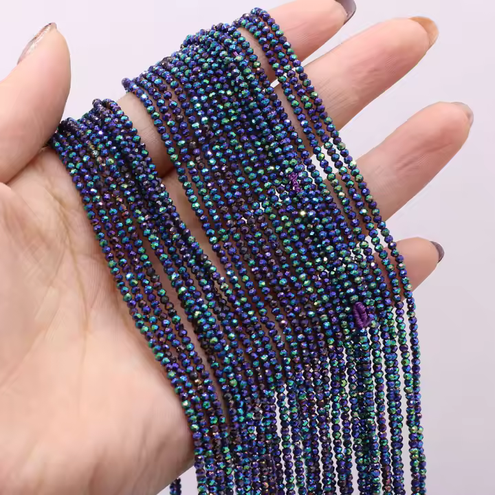 Piedras Naturales Esmeralda Brillante Pequeñas Perlas De Cuarzo Para Hacer Joyas Collar Pulsera Accesorios 14 Pulgadas - 1