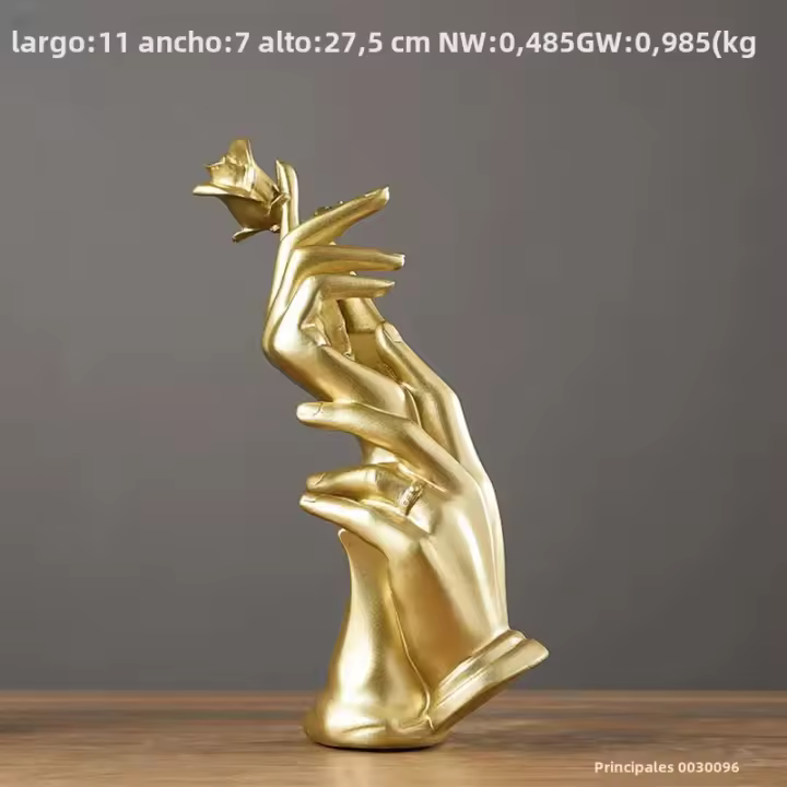 Estatua Creativa De Mano Moderna Y Abstracta En Oro Decoración De Escritorio Para Sala De Estar Y Oficina Accesorios De Regalo De Lujo - 1