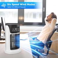 Ventilador de aire acondicionado portátil, mini enfriador de aire personal portátil, ventilador de refrigeración de aire de escritorio de 6 velocidades, luz LED de 7 colores con función de sincronización, adecuado para uso personal, doméstico y de oficina - details 2