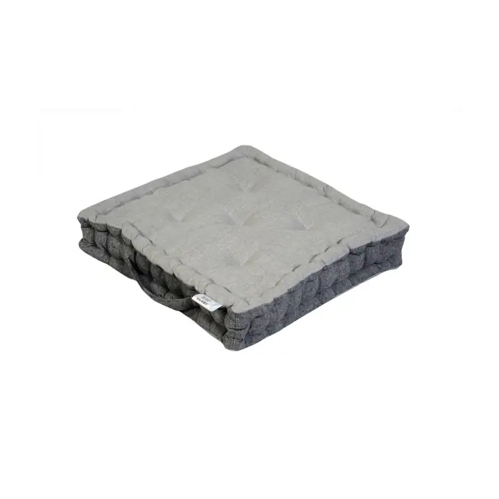 Cojín de Suelo Gris 45x45x10 Cm - Fabricado a Mano - 1