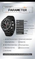 Reloj De Pulsera Deportivo Para Hombre SANDA De Lujo Acero Inoxidable Tiempo Dual Pantalla LED Luminosa Resistente Al Agua Con Alarmas Y Calendario - details 6