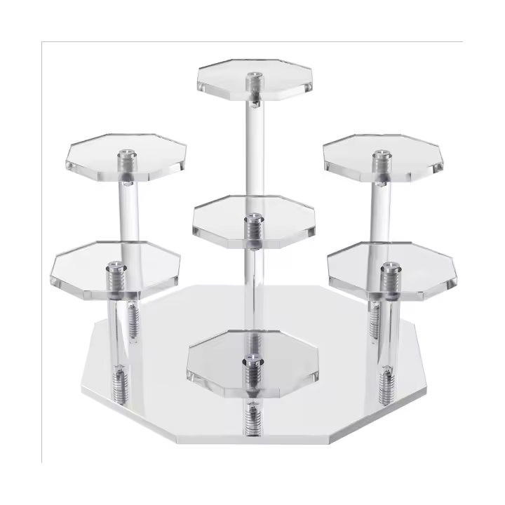 Soporte de exhibición de acrílico, organizador de Perfume de 7 niveles y soporte para cupcakes, soporte de exhibición de almacenamiento para coleccionables y artesanías - 1