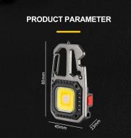 Linterna LED Mini Portátil De Llave De Seguridad Para Camping Exterior Recargable Con Lámpara De Martillo De Mano Y Destornillador - details 16