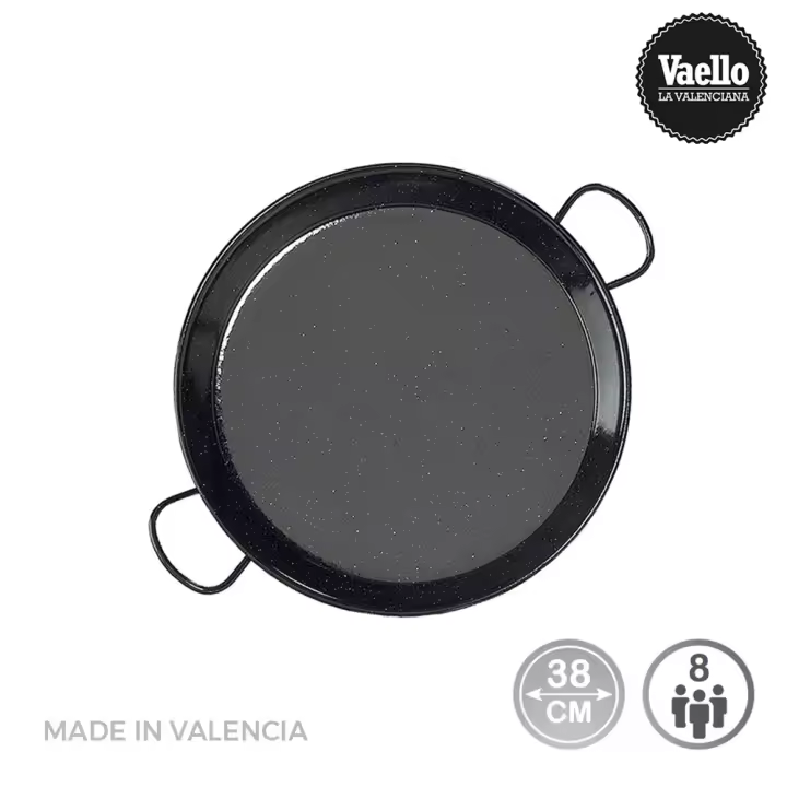 Paellera tradicional acero esmaltado ø38cm (8 personas). vaello - 1