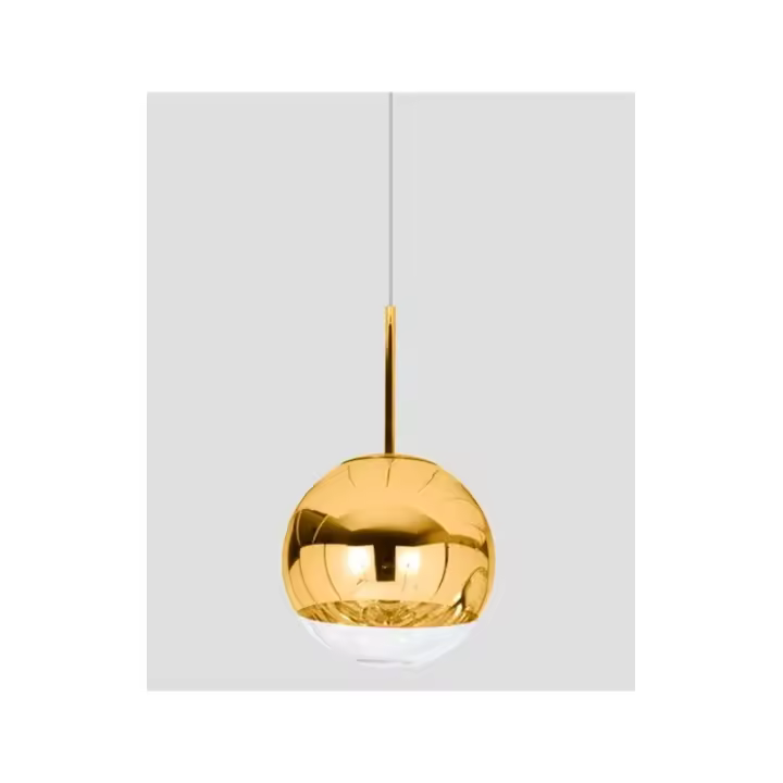 Lámpara CERCHIO, colgante, cristal, dorado - transparente. - 1
