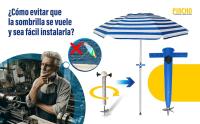 Sombrilla Playa 180 cm, Proteccion UV50+, Sistema, tubo acero 22/25 mm, Varillas Acero 3mm, Inclinable, Plegable, incluye Bolsa Transporte, ideal Playa Jardin Camping - details 1