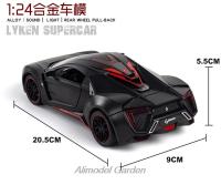 Coche De Colección LYKAN Hypersport a Escala 1:24 Con Sonido Y Luz Vehículo Metálico Para Niños Regalo De Navidad - details 10
