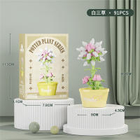 Bloques De Construcción Micro Para Decoración De Hogar Y Jardín Regalo De Navidad Para Niños Juguetes Educativos Creativos Con Plantas Y Flores - details 0