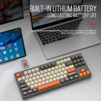 Teclado De Juego M87 Con Modo Dual Bluetooth 5.0 2.4Ghz Recargable Iluminación Para Oficina Y Juego Silencioso ABS Dye-sublimation Hot Swap - details 3