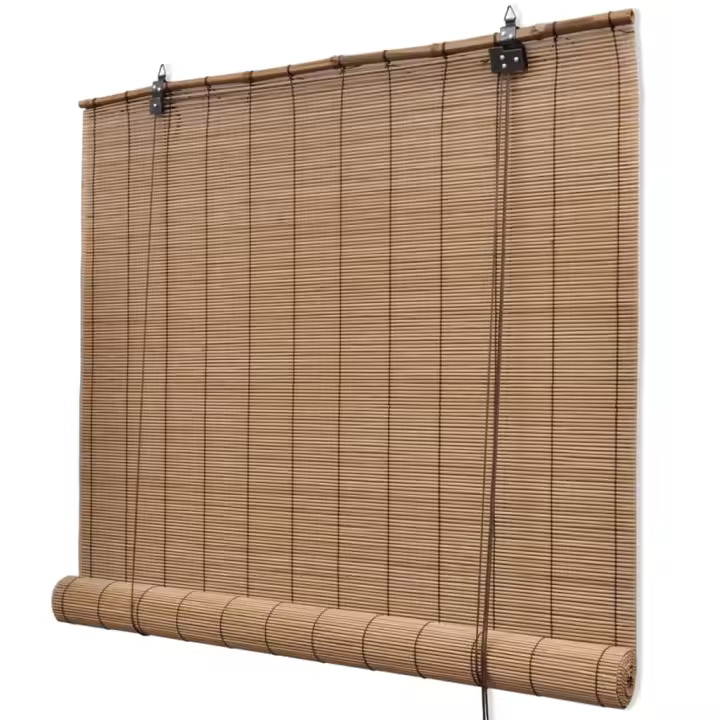 vidaXL Persianas enrollables de bambú marrón 80x160 cm - 1