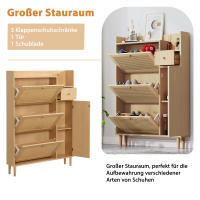 Armaro para Zapatos de Madera de Ingeniería-Ideal para entradas de madera-3 Puertas inclinadas Y 1 - details 1