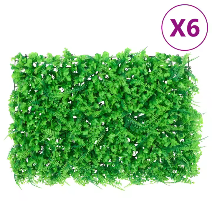 vidaXL Valla de Hojas de Helecho Artificial Enrejados Verde 40x60 cm Cantidad 6 unidades, 24 unidades - 1