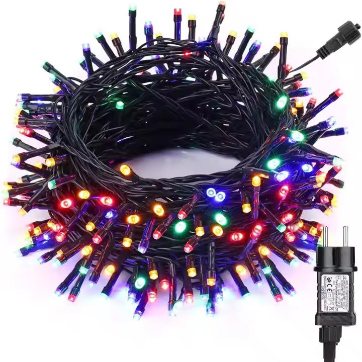 Guirnalda navideña multicolor para exteriores, cadena de luces LED para árbol de Navidad de interior de 33 m y 300 LED, 8 modos, resistente al agua para árboles de Navidad, dormitorio, jardín y terraza - 1