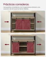 Armario de cocina, elegancia rústica para tus festines, diseño en madera marrón con puertas de correderas y paneles de malla, versátil y funcional, ¡descubre la calidez en cada rincón! - details 37