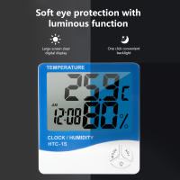 Medidor De Temperatura Y Humedad Digital HTC-1 HTC-1S Estación Meteorológica Con Reloj Para Interior Y Exterior Hygrometer - details 6