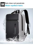 Mochila Negocios Impermeable Para Hombres Con USB Gran Capacidad 15.6 Pulgadas Para Laptop Mochila Escolar Bolsa De Viaje - details 7