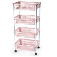 MAXHOME-Carrito verdulero Modelo PLFT de plástico con 4 Niveles y Ruedas, cestas apilables portaobjetos, Frutas, Verduras, Cocina, baño (85 x 40 x 30cm) - details 7