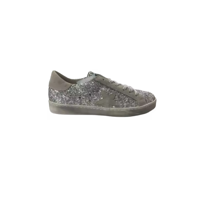 Zapatillas Casual Mujer/Niña Silver Moose Deluxe Sport Glitter Argent Afelpado Perla P.2921 Manchado Color Plata y Gris-1097 Silver Moose Deluxe - 1