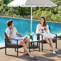 Conjunto de muebles de ratán para jardín de 3 piezas, incluye 2 sillas y 1 mesa de centro, fácil montaje, perfecto para balcón y terraza, disponible en negro y beige, negro y blanco, todo negro - details 3