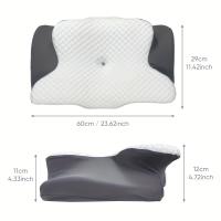 Almohada De Memoria Espuma Ergonómica Para El Cuello Alivio Del Dolor De Cuello Soporte Para Durmientes De Lado Y Espalda Regalo De Ropa De Cama Gris - details 1