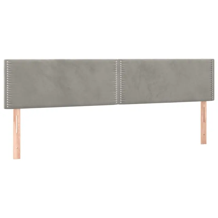vidaXL Cabecero con LED de terciopelo gris claro 180x5x78/88 cm - 1