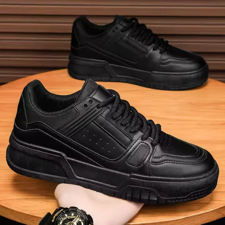 Zapatos De Deporte Para Hombre En Blanco Versátiles Y Moda Zapatillas Casuales Con Suela Gruesa Transpirables Ligeros Para Correr Y Tenis - 1