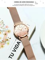 Reloj De Cuarzo Para Mujer Hannah Martin Diseño Original Con Mariposa 3D En Oro Rosa Cuerda De Acero Inoxidable Resistente Al Agua Y Al Choque - details 20