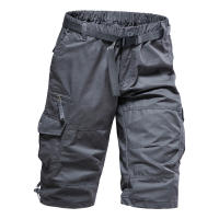 Shorts Casuales Para Hombre Talla Grande Con Cintura Elástica Pantalones Cortos Camuflaje Para Gimnasio Y Senderismo Con Varios Bolsillos - details 2