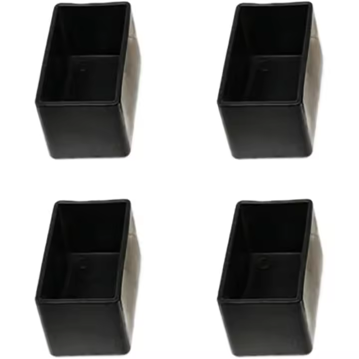 8 tapas de pierna de silla rectangular, tapas de pierna de silla rectangular, tapas de pierna de silla gruesa antideslizante, negro, 25x38mm - 1
