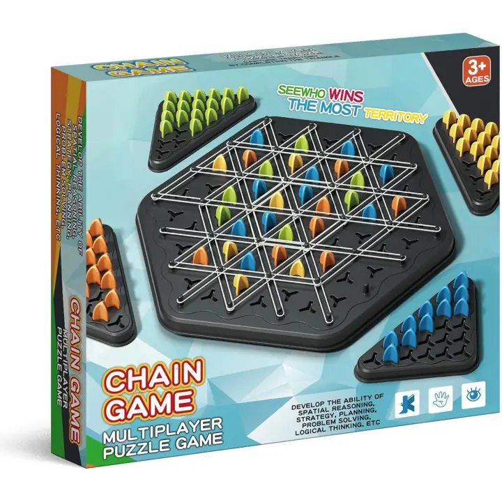 Juegos de ajedrez triangulares encadenados, juegos de ajedrez geométricos, juegos de ajedrez de noche familiar, juegos familiares para niños y adultos, de 2 a 4 personas - 1