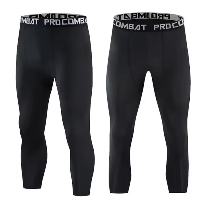 Leggings De Fútbol Y Baloncesto Para Hombres Alta Elasticidad Entrenamiento Deportivo Fitness 7 Puntos Secado Rápido Transpirables - 1