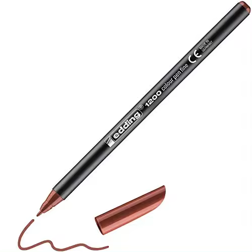 edding 1200 rotulador de color de trazo fino - marron - 1 rotulador - punta redonda de 1 mm - marcador dibujar y escribir - 1