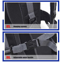 Mochila De Escalada 50L Impermeable Para Actividades Al Aire Libre Bicicleta Senderismo Trekking Camping Bolsa De Montaña Unisex - details 10