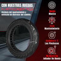 Rueda Maciza 60/70-7.0compatible con Xiaomi 4 Pro/Pro Max, Rueda 10 pulgadas(10x2.5) Neumáticos de Reemplazo Rueda Antipinchazo - details 0