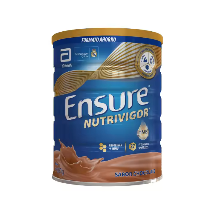 Ensure Nutrivigor  Complemento Alimenticio para Adultos con HMB, Proteínas, Vitaminas y Minerales  Sabor Chocolate 850 G - 1