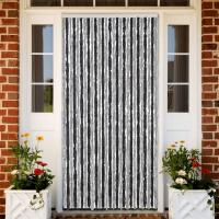 vidaXL Cortina antimoscas chenilla 118x220 cm Color Negro,  Gris y rosa,  Gris y negro y mas - details 2