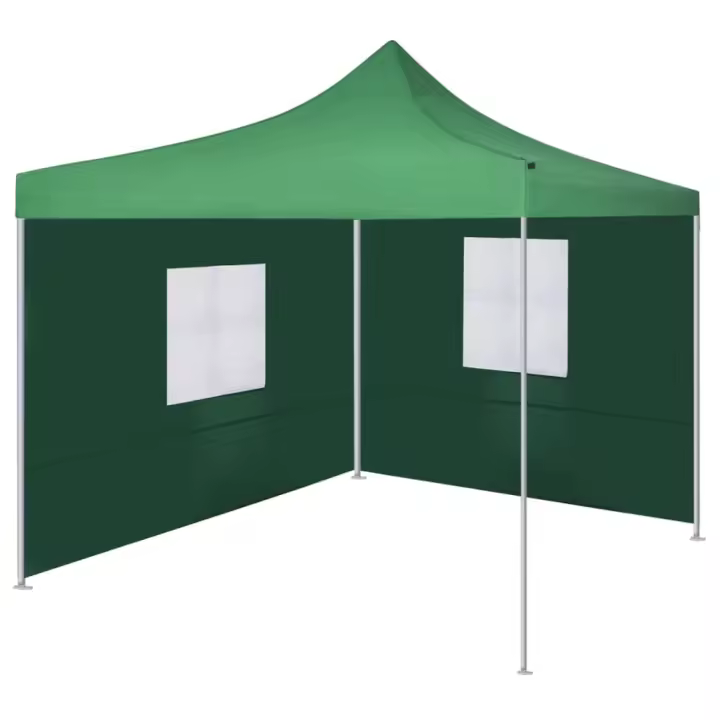 vidaXL Cenador plegable con 2 paredes verde 3x3 m - 1