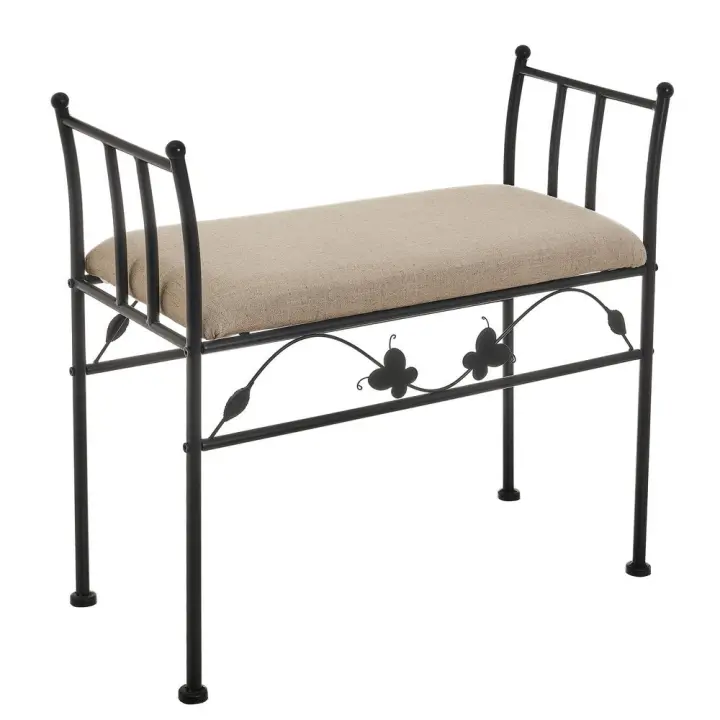 Banqueta pie de cama de metal negra Lola Home - 1
