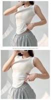 AOSSVIAO Top De Mujer De Algodón 99% Estilo Casual Basic Verano Sin Mangas Cuello Redondo Verde Blanco Negro Tank Top - details 9
